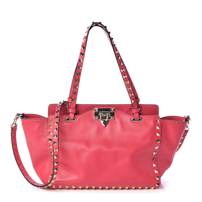 Valentino Garavani Vitello Small Rockstud Tote Deep Rose 1 of 9