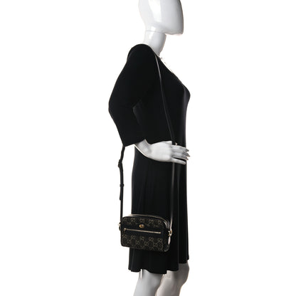 Gucci Jacquard Black Denim GG Monogram Mini Ophidia Shoulder Bag Black Ivory 2 of 11