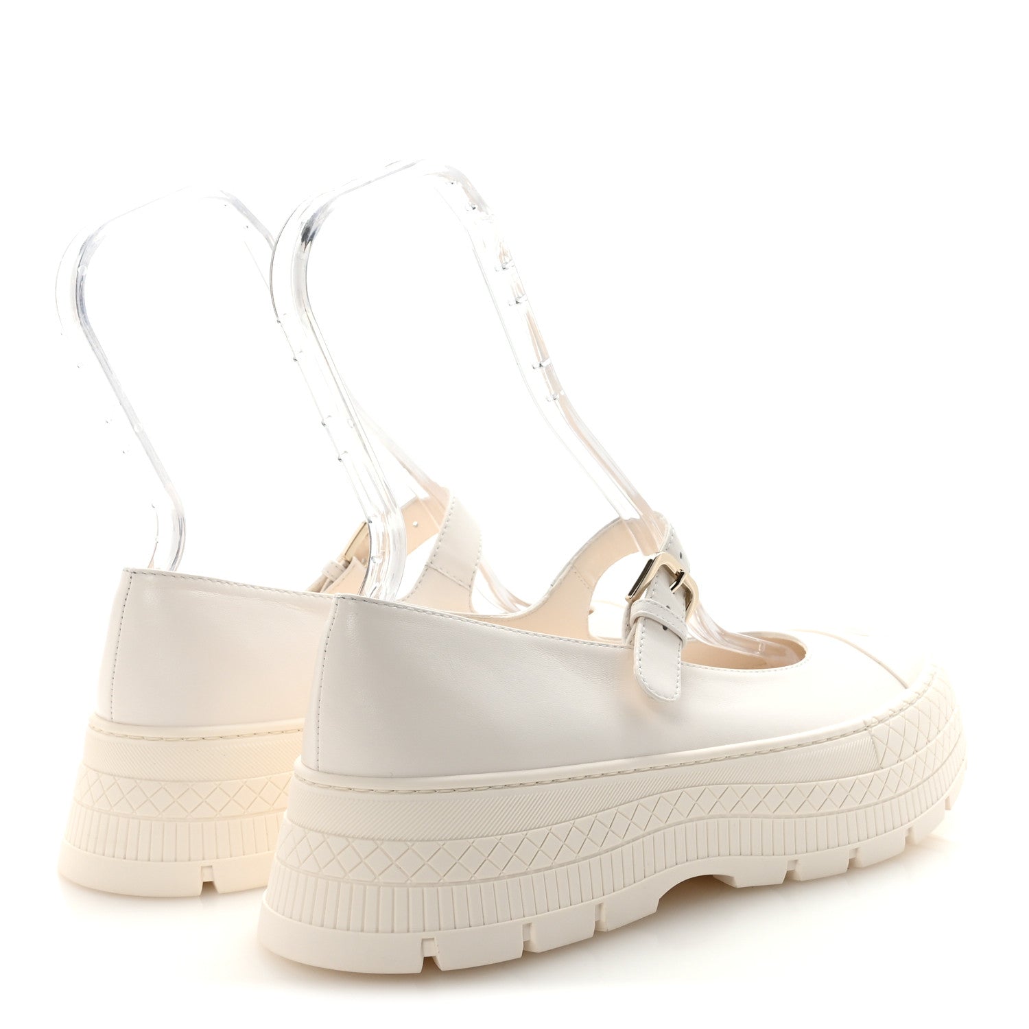 Chanel Lambskin Mary Jane Flats 41 White 5 of 10