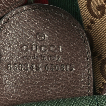 Gucci Monogram Web Small Giglio Tote Beige Dark Brown 7 of 10