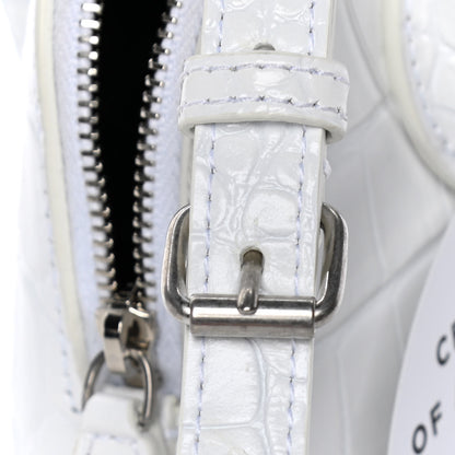 Balenciaga Calfskin Crocodile Embossed XXS Ville Top Handle Bag White Black 15 of 18