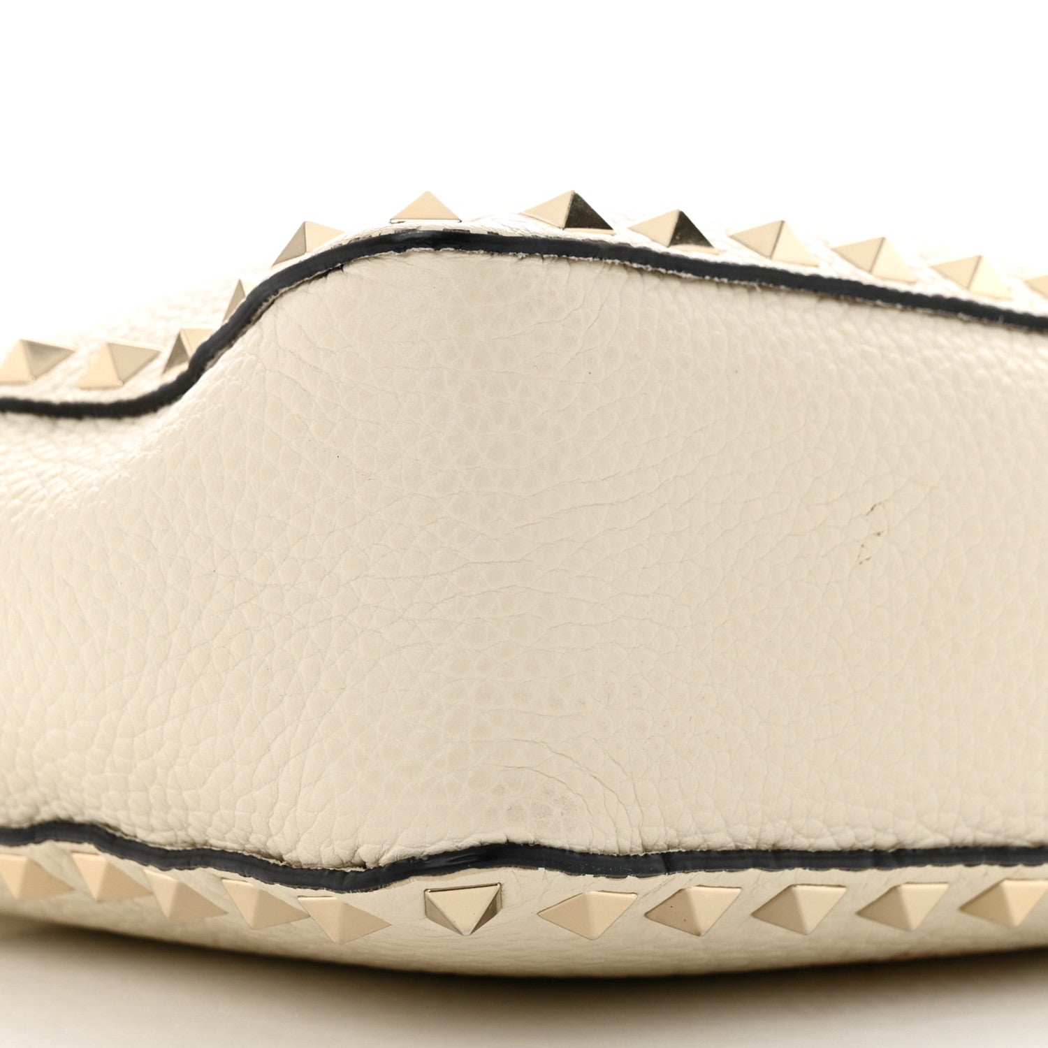 Valentino Garavani Pebbled Calfskin Mini Rockstud Flip-Lock Messenger Bag Light Ivory 9 of 10