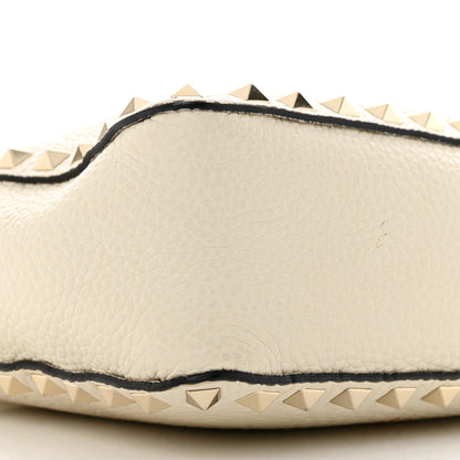 Valentino Garavani Pebbled Calfskin Mini Rockstud Flip-Lock Messenger Bag Light Ivory 9 of 10