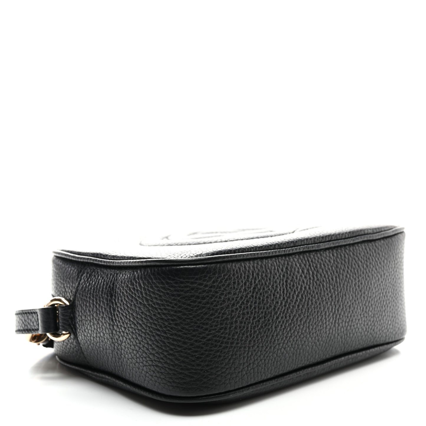 Pebbled Calfskin Small Soho Disco Bag Black