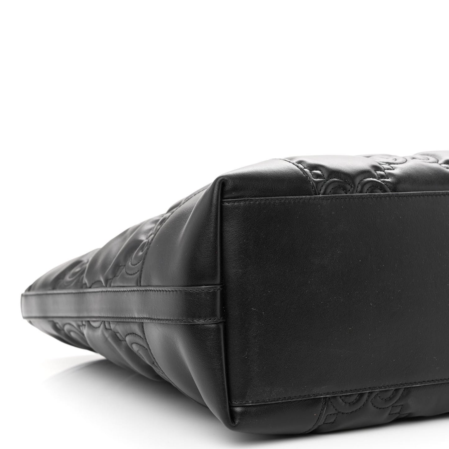 Calfskin GG Matelasse Medium Ophidia Shopping Tote Black