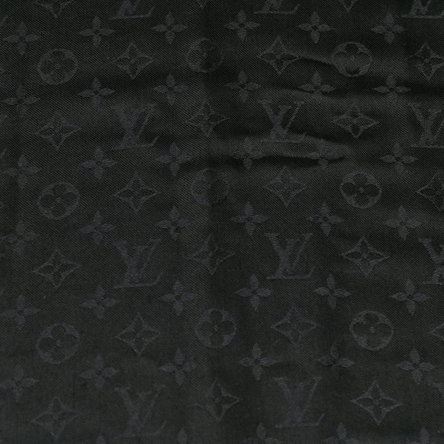 Silk Wool Monogram Shawl Black