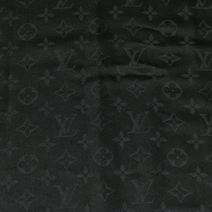 Louis Vuitton Silk Wool Monogram Shawl Black 3 of 4
