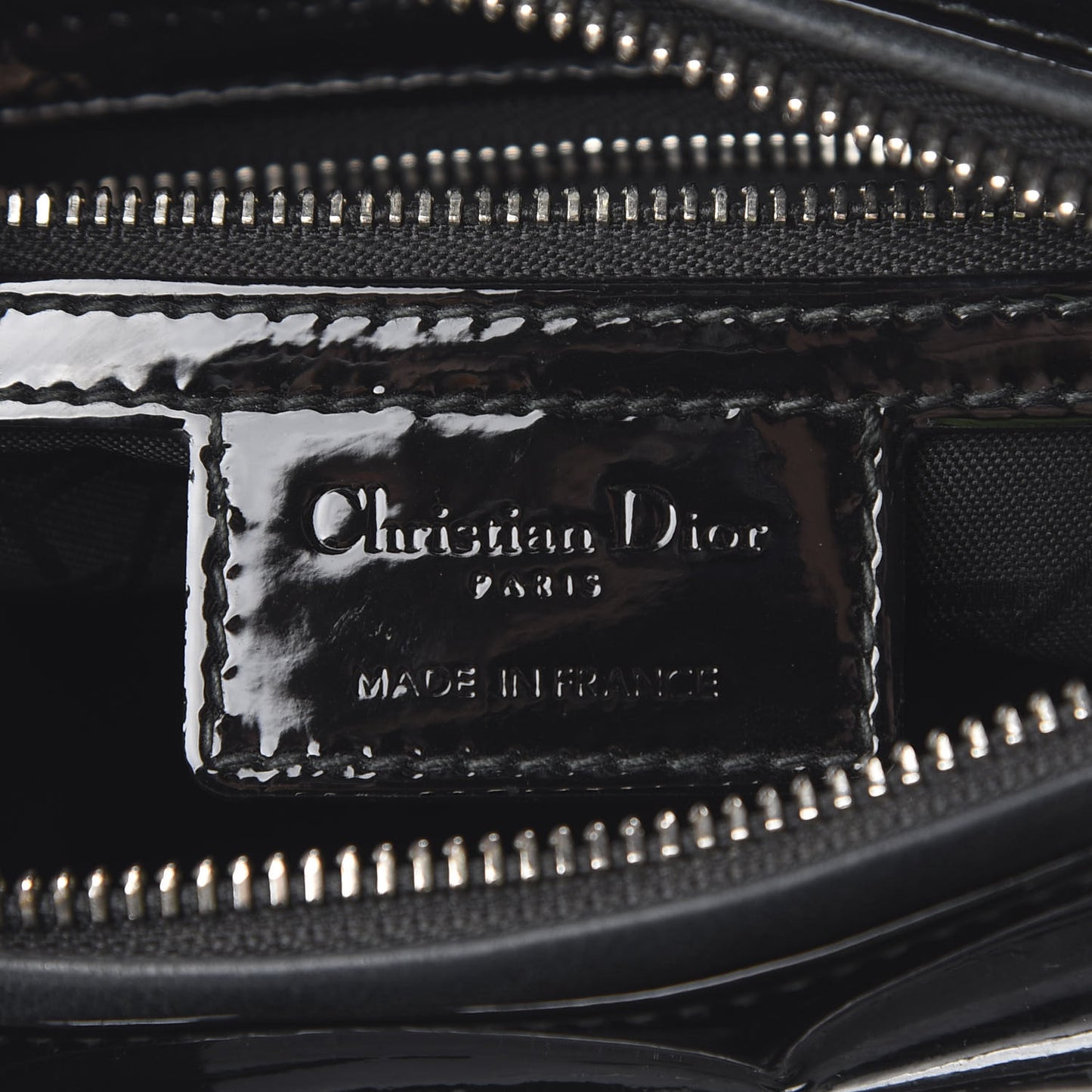 Patent Cannage Medium Lady Dior Black
