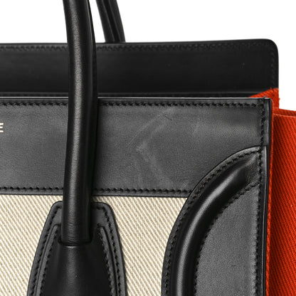 Celine Canvas Smooth Calfskin Micro Tri-Color Luggage Carmin 10 of 10
