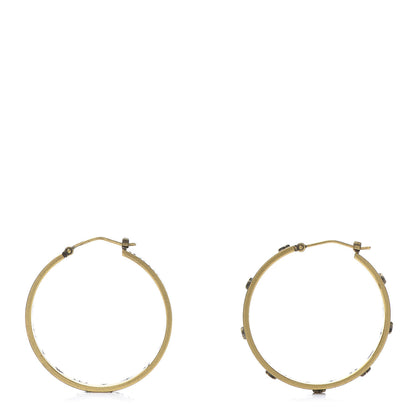 Christian Dior Metal J'adior Medium Hoop Earrings Antique Gold 1 of 8