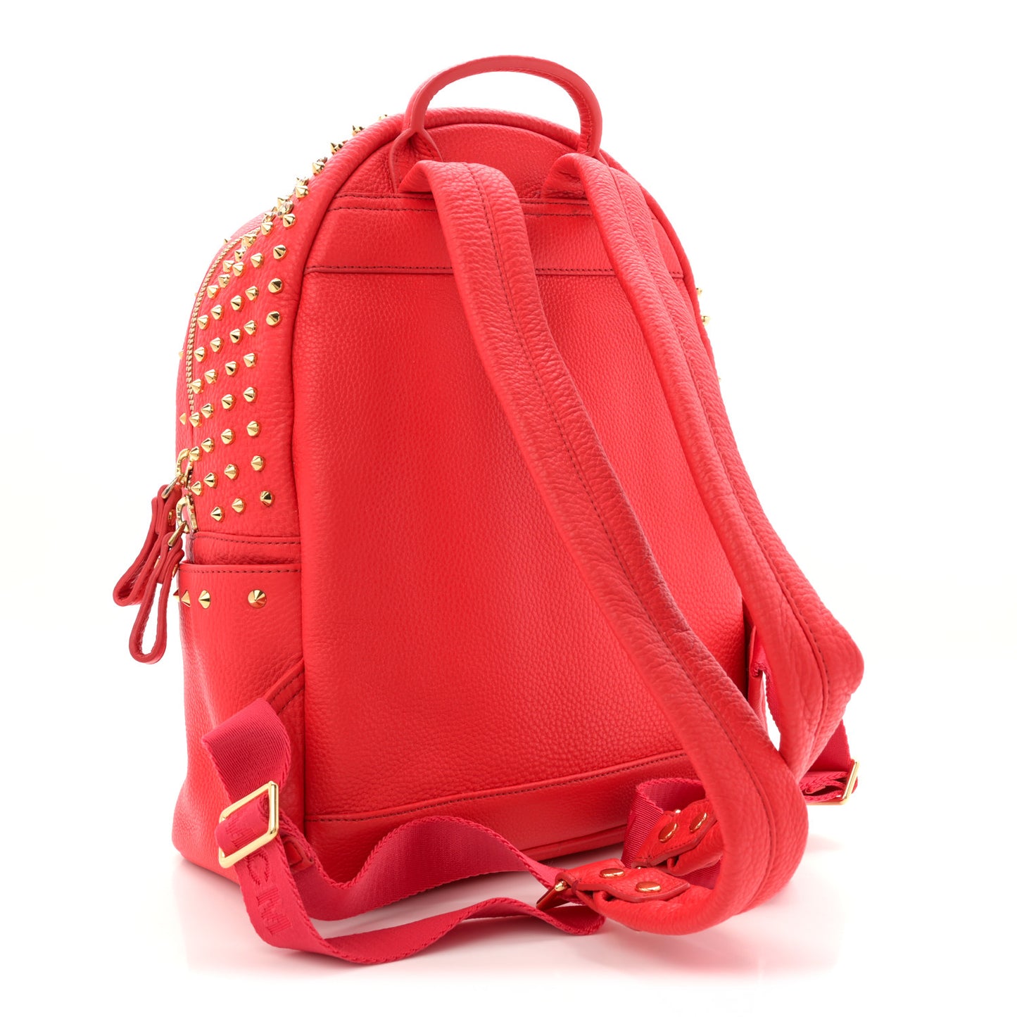 Grainy Lambskin Crystal Studded Small Stark Backpack Red
