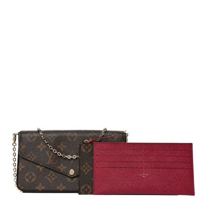 Louis Vuitton Monogram Pochette Felicie Chain Wallet Fuchsia 1 of 12