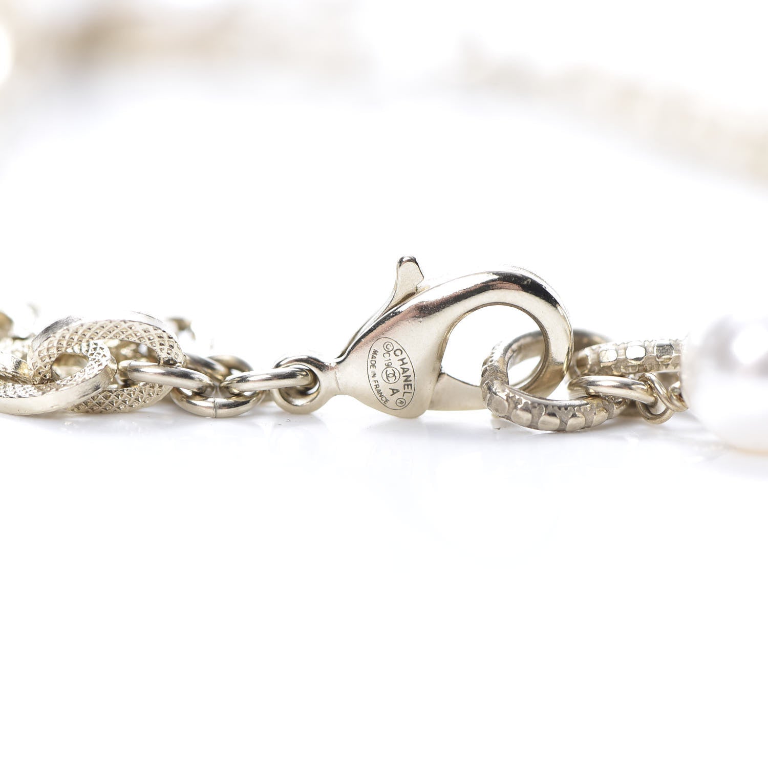 Chanel Pearl Crystal CC Long Necklace Gold 4 of 5