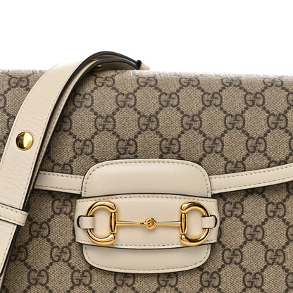Gucci GG Supreme Monogram Horsebit 1955 Shoulder Bag Beige Mystic White 9 of 11