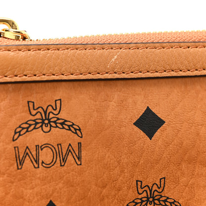 MCM Visetos Liz Shopper Tote Pouch Cognac 9 of 10