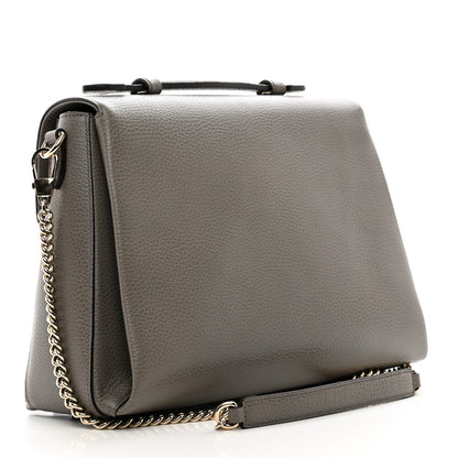 Gucci Dollar Calfskin Medium Interlocking G Top Handle Shoulder Bag Loess 4 of 13