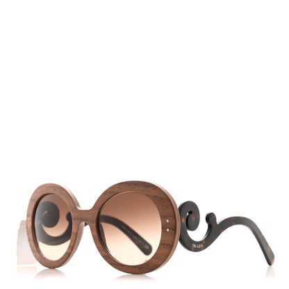 Prada Wooden Baroque Sunglasses SPR 27R Nut Canaletto 1 of 7