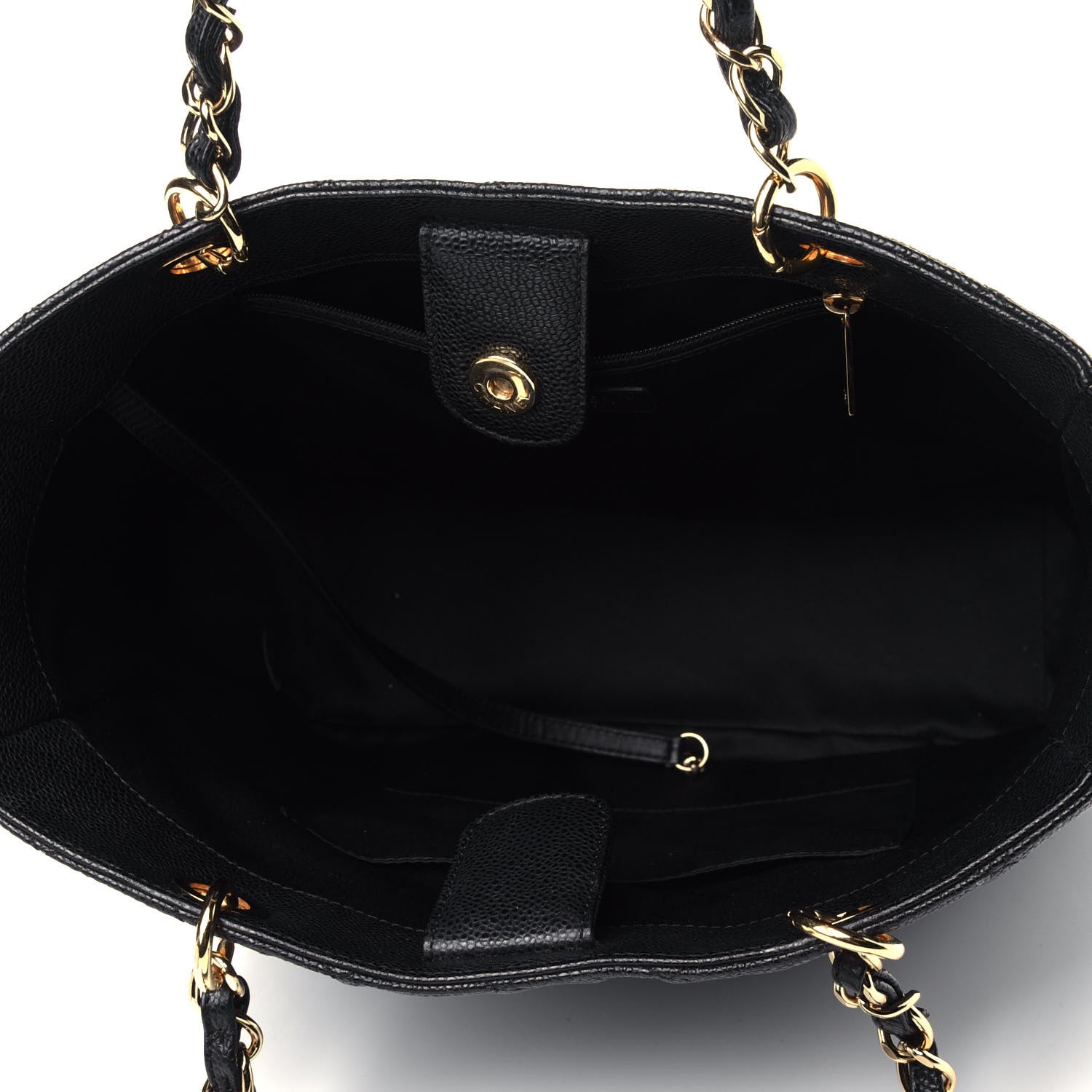 Chanel Caviar Quilted Vertical Grand Shopping Tote GST Black 4 of 4