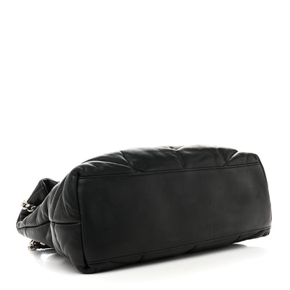 Saint Laurent Lambskin Quilted Medium Loulou Puffer Monogram Chain Satchel Black 4 of 11