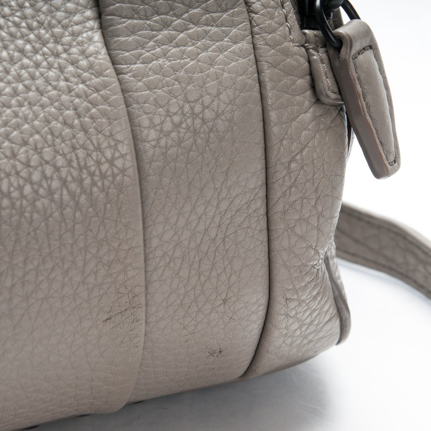 Pebbled Lambskin Mini Rockie Gray Matte Black Hardware
