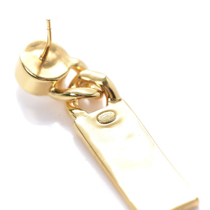Chanel Crystal Tag Drop Earrings Gold 4 of 5