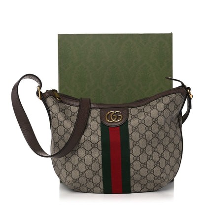 Gucci GG Supreme Monogram Web Small Ophidia Half Moon Hobo Brown 13 of 13