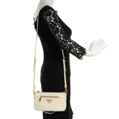 Prada Saffiano Vernice Crossbody Bag Bianco 2 of 10