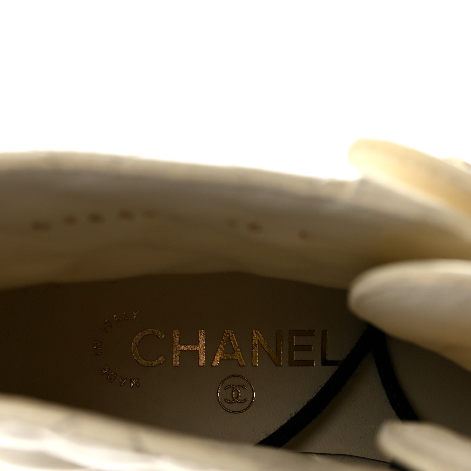 Chanel Shiny Goatskin Calfskin Quilted Lace Up Combat Boots 36 Ivory Black 16 of 18