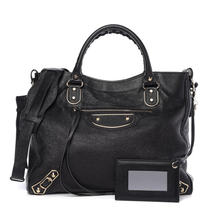 Balenciaga Chevre Gold Metallic Edge Hardware Velo Black 1 of 9