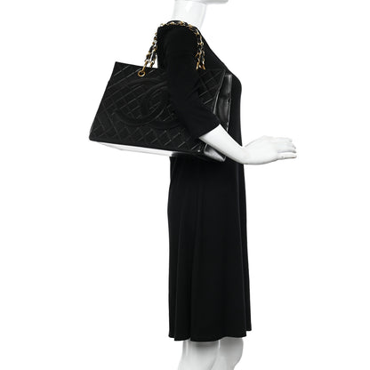Chanel Lambskin Quilted Grand Shopping Tote GST Black 2 of 10