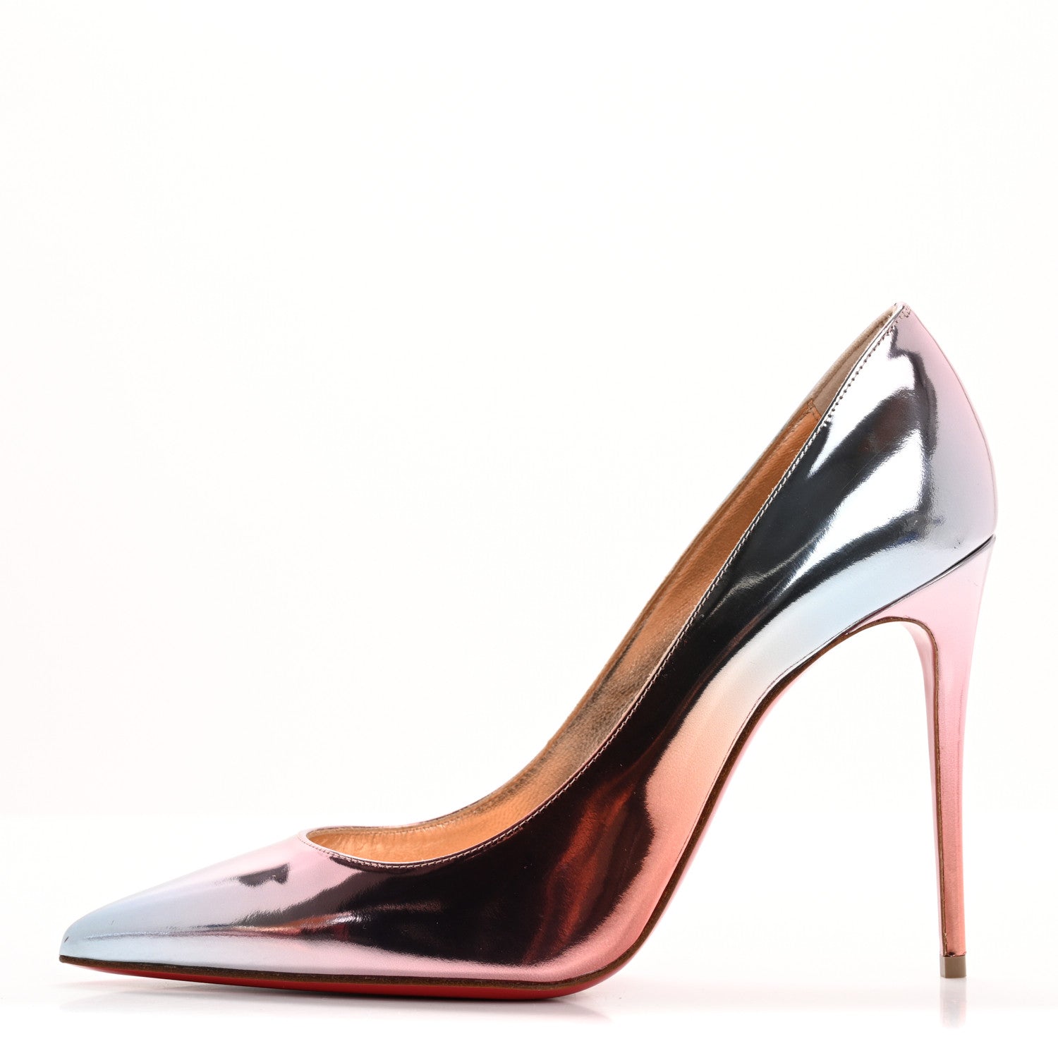 Christian Louboutin Metallic Degrade Specchio Kate 100 Pumps 38.5 Leche 1 of 9