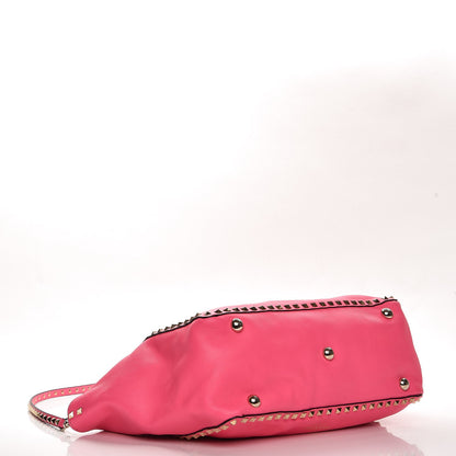 Valentino Garavani Vitello Medium Rockstud Tote Fuxia Fluo 5 of 9