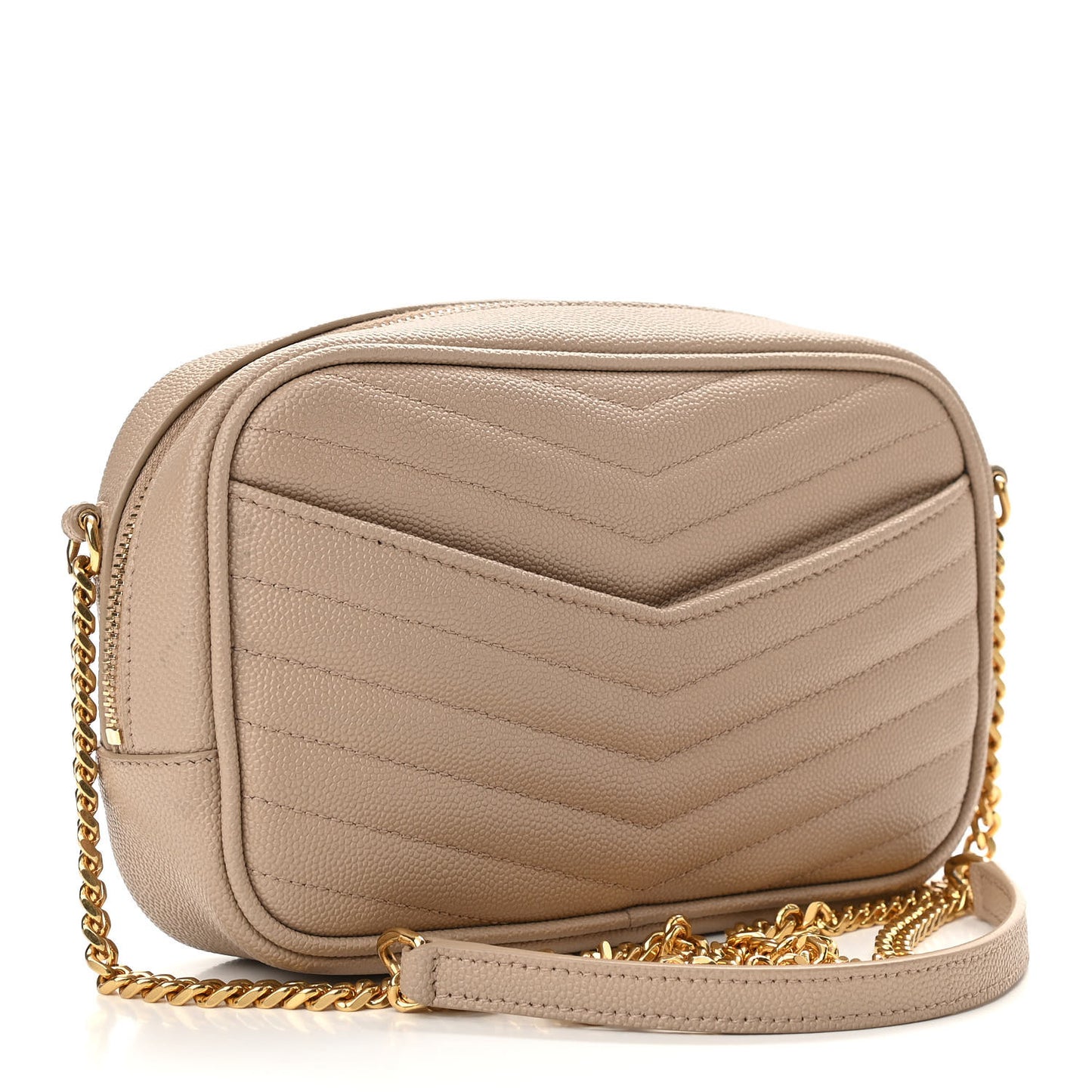 Grain De Poudre Matelasse Monogram Mini Lou Camera Bag Dark Beige