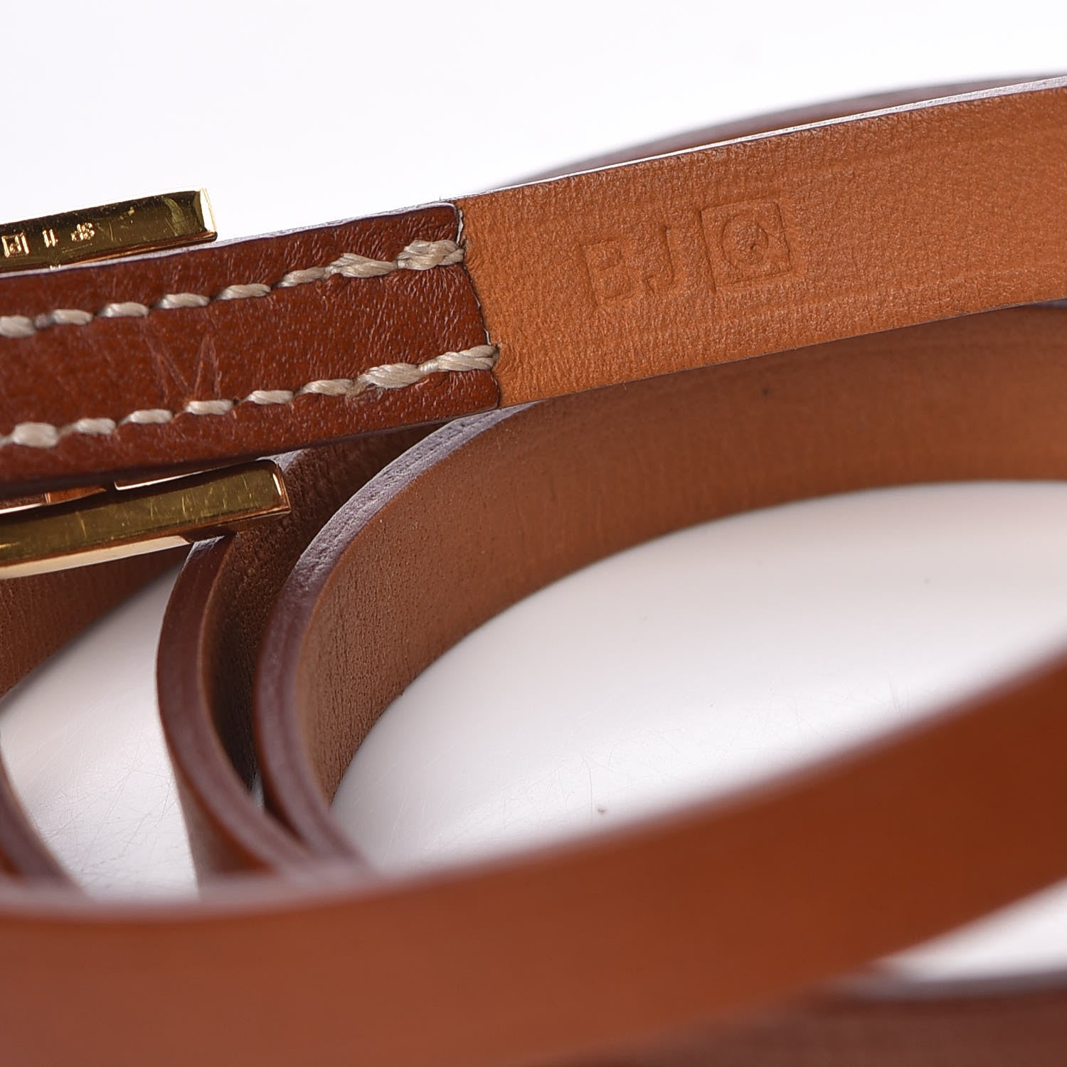 Hermes Barenia Hapi 3 MM Triple Tour Bracelet Fauve 4 of 7