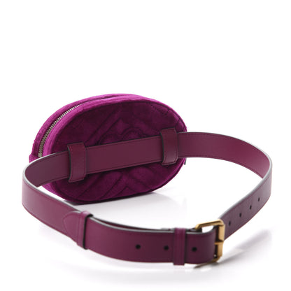 Gucci Velvet Matelasse GG Marmont Belt Bag 85 34 Fuchsia Violet Cyclamen 3 of 11