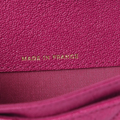Chanel Caviar Quilted Boy Card Holder Wallet Fuchsia 7 of 9
