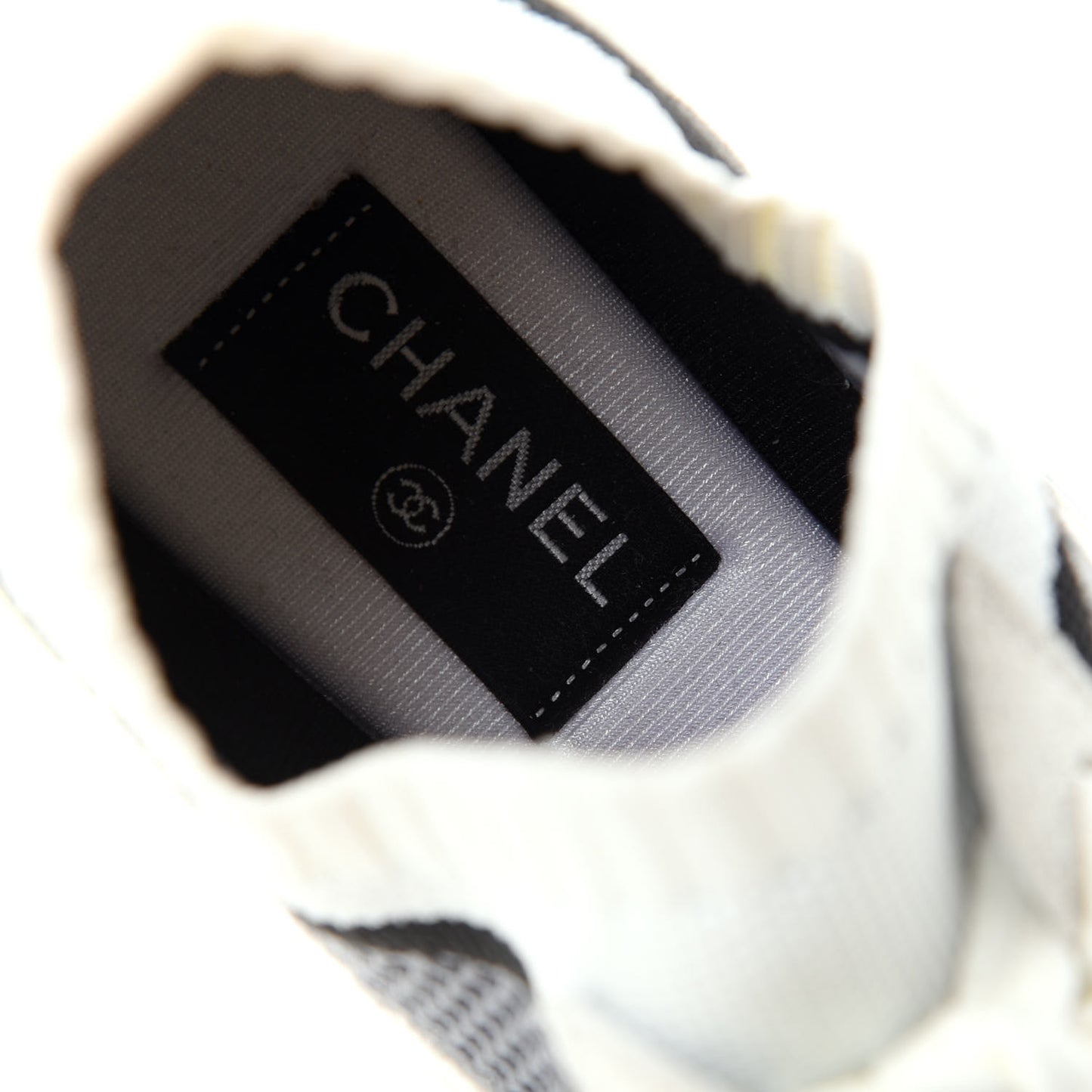 Fabric Suede Calfskin Stretch CC Sneakers 40 Beige Black