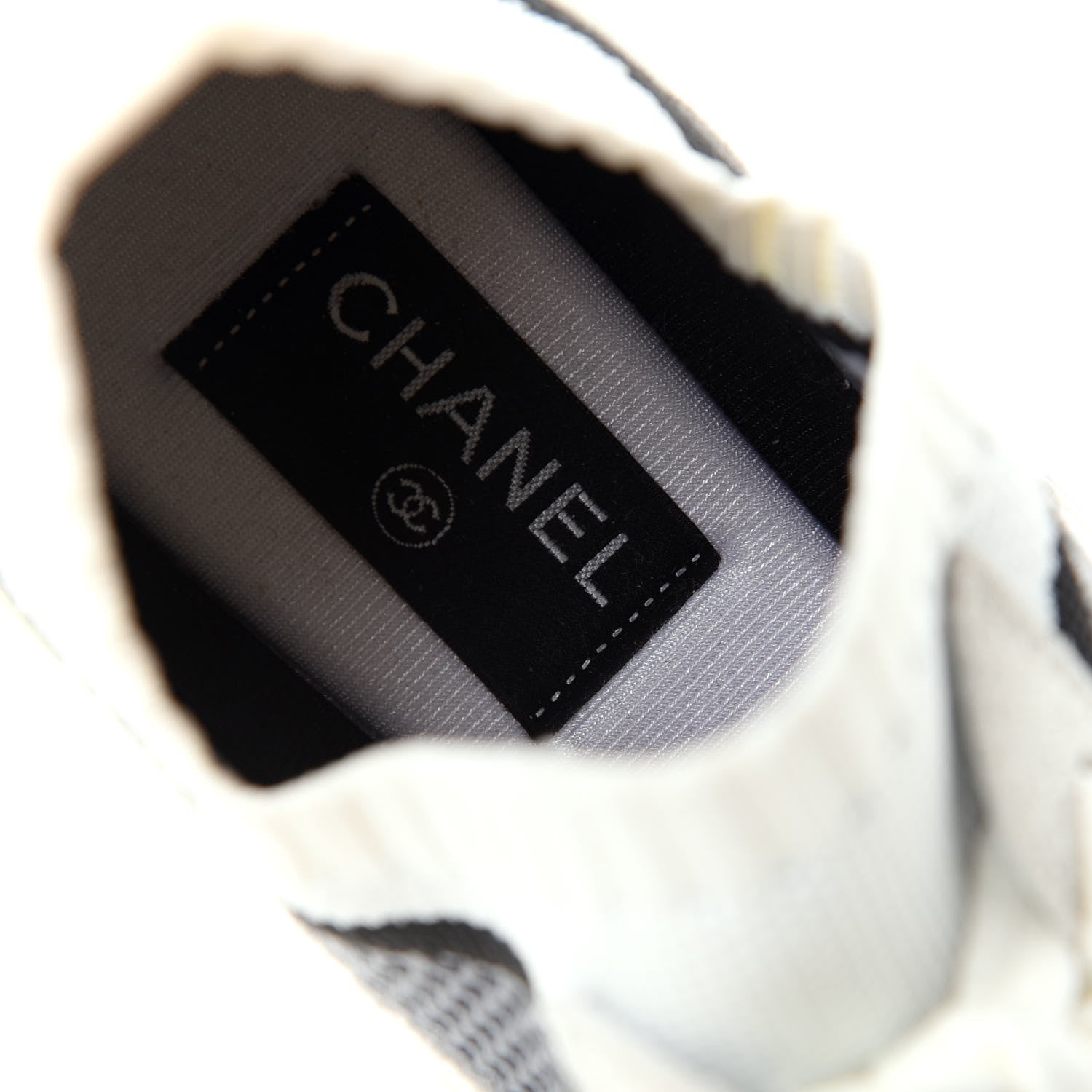 Chanel Fabric Suede Calfskin Stretch CC Sneakers 40 Beige Black 8 of 9