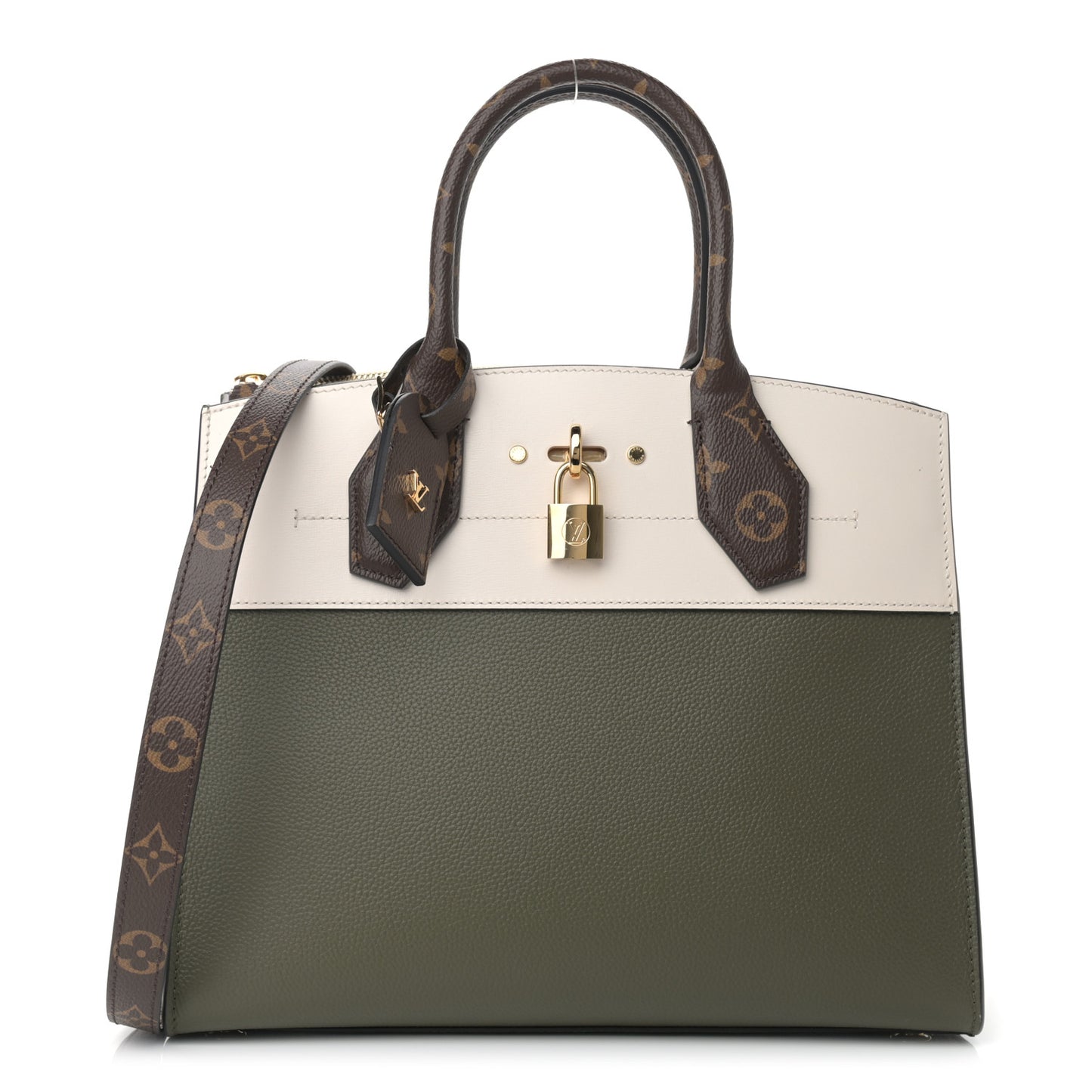 Monogram Calfskin City Steamer MM Kaki