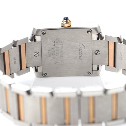 Cartier Stainless Steel 18K Pink Gold Mother of Pearl 20mm Tank Francaise Quartz Watch 4 of 4