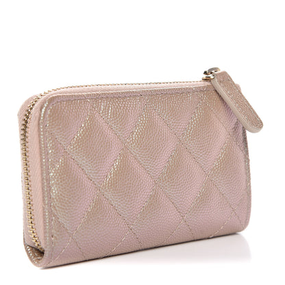 Chanel Iridescent Caviar Quilted Key Holder Case Light Gold 3 of 8
