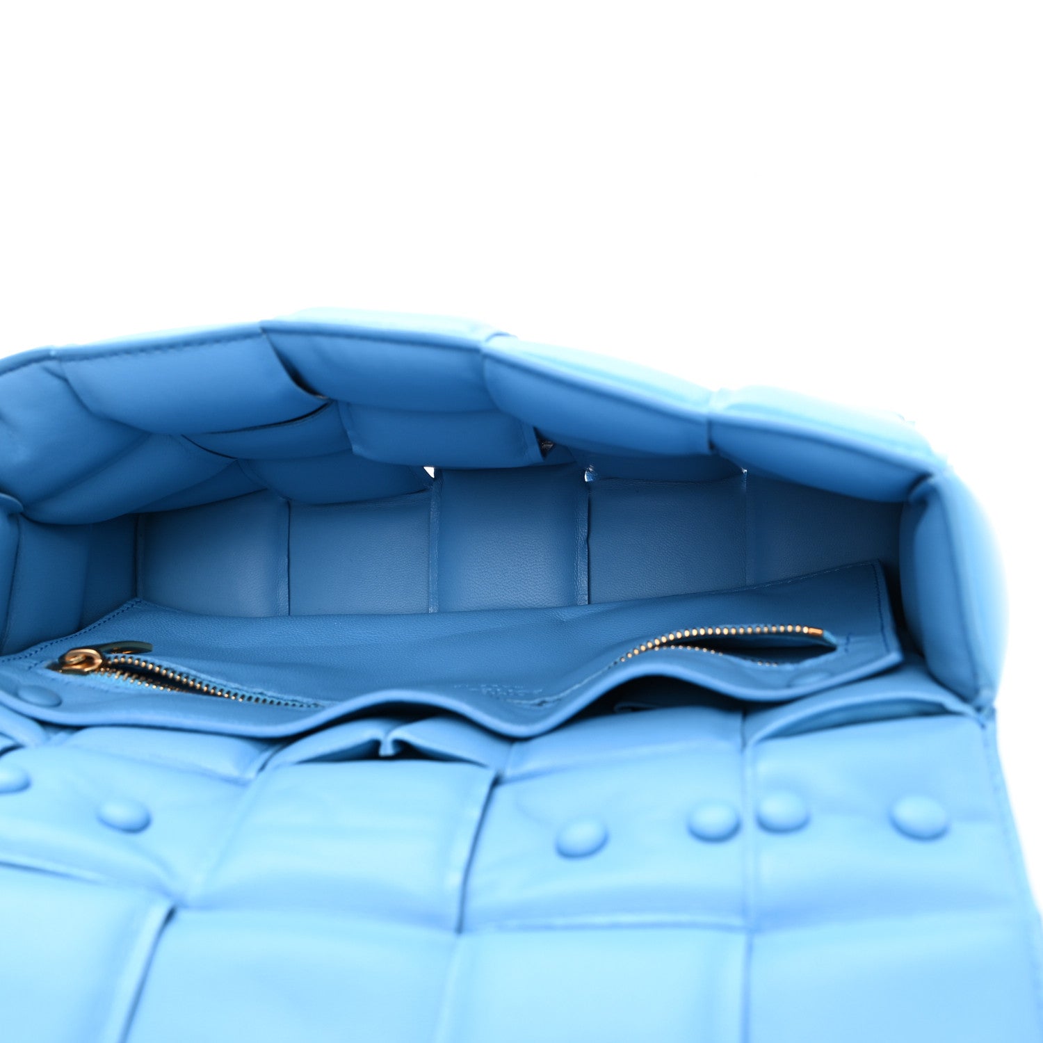 Bottega Veneta Lambskin Maxi Intreccio Padded Chain Cassette Crossbody Bag Swimming Pool 4 of 8