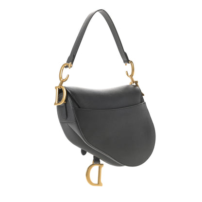 Christian Dior Grained Calfskin Saddle Bag Black 3 of 11