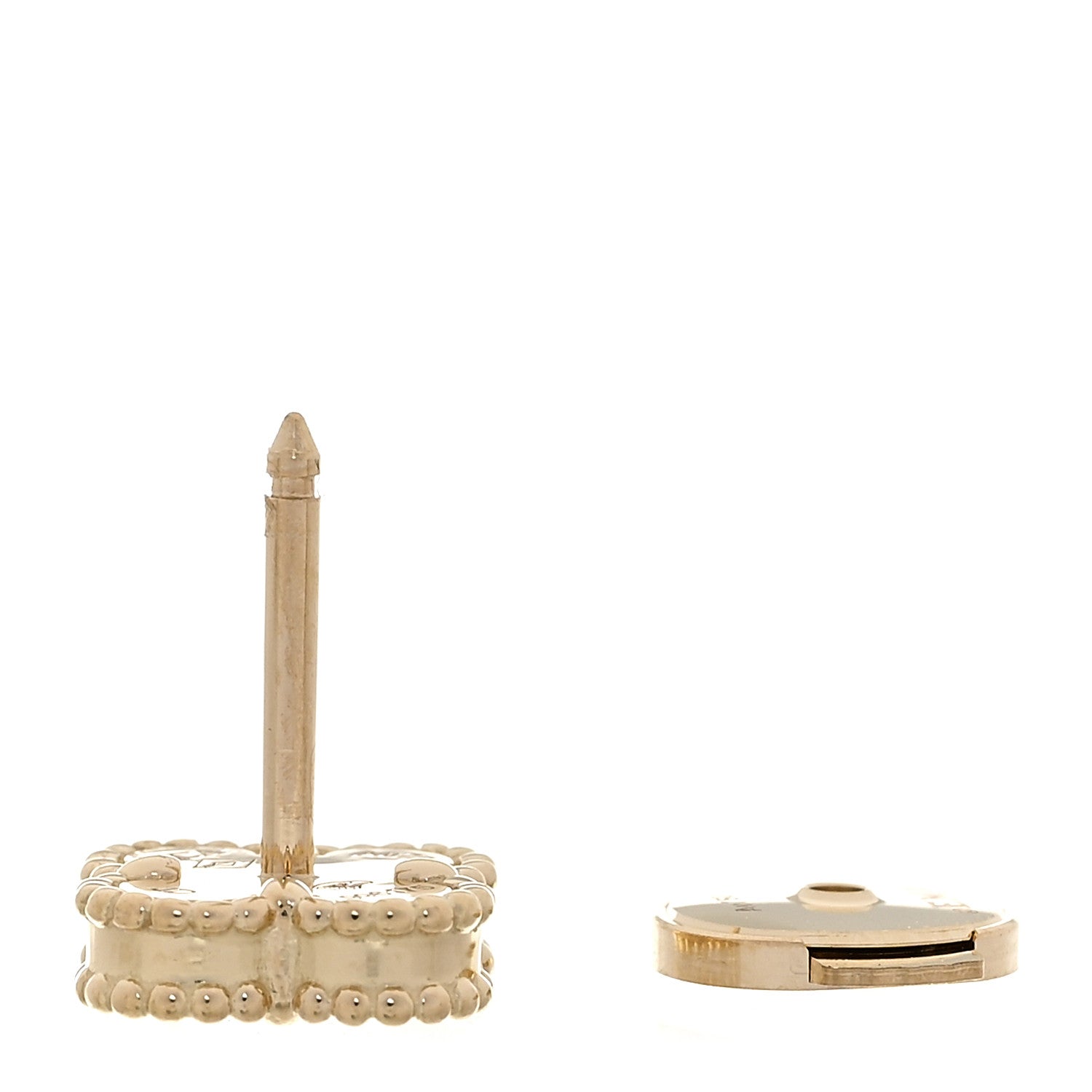 Van Cleef & Arpels 18K Yellow Gold Mother of Pearl Sweet Alhambra Single Earrings 3 of 4