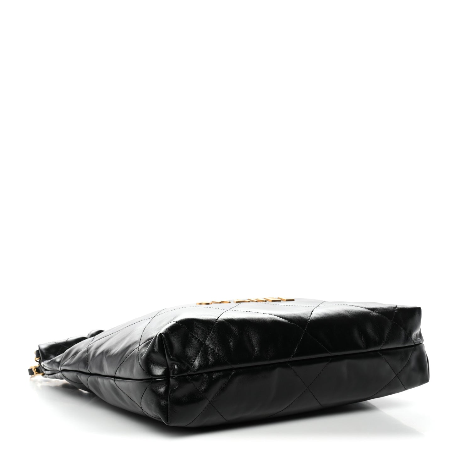Shiny Calfskin Quilted Small Chanel 22 Black