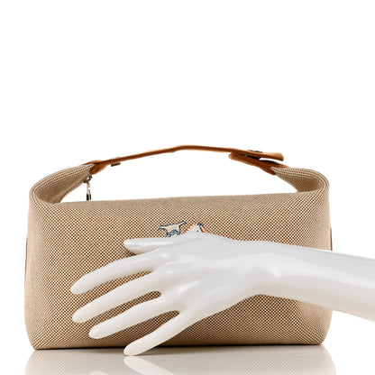 Hermes Canvas Large Bride-A-Brac Cabriole Case Biscuit 2 of 9