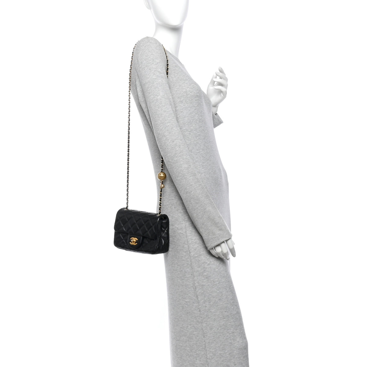 Chanel Lambskin Quilted Mini Pearl Crush Flap Black 2 of 11