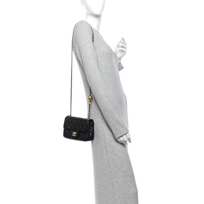 Chanel Lambskin Quilted Mini Pearl Crush Flap Black 2 of 11