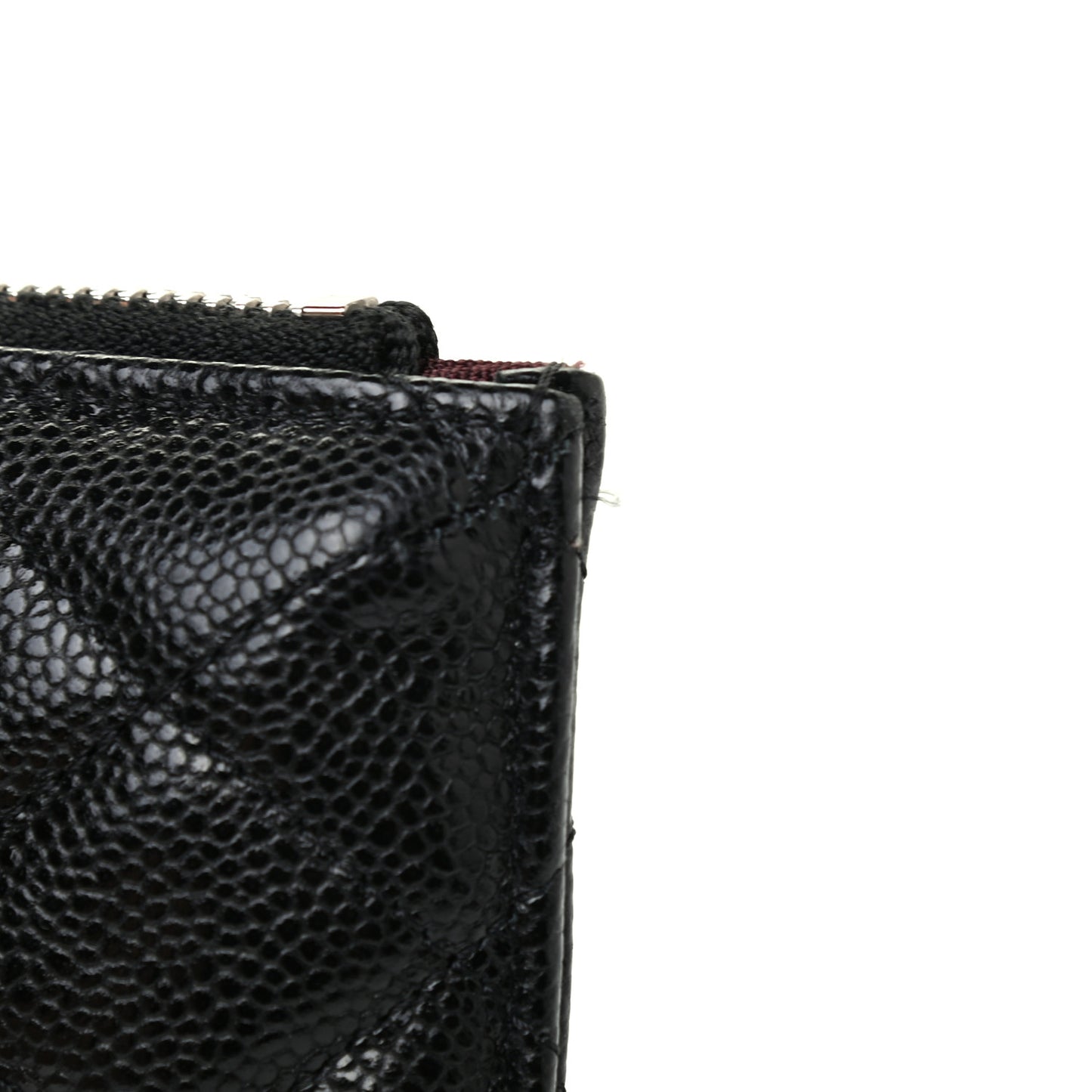 Caviar Quilted Classic Flat Wallet Pouch Black
