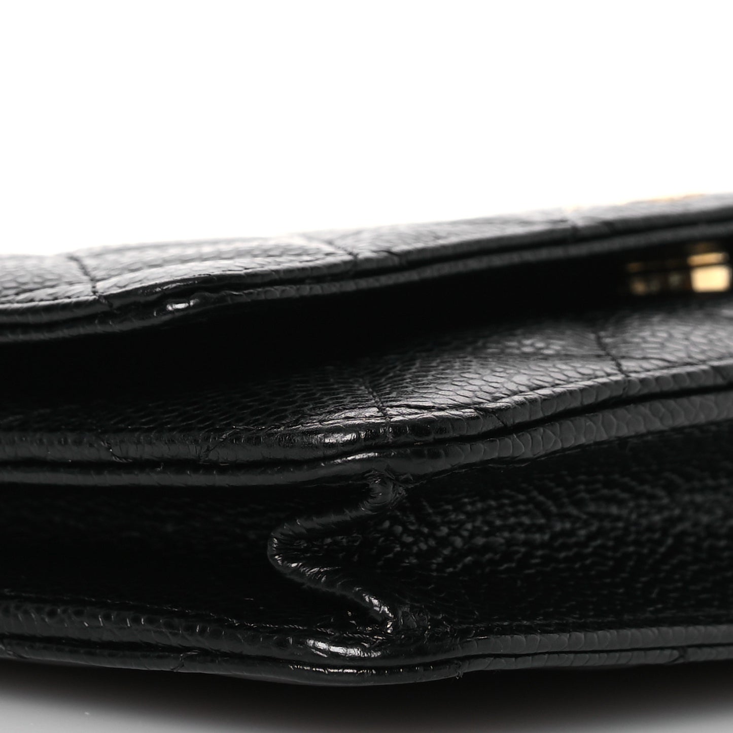 Caviar Quilted Wallet on Chain WOC Black